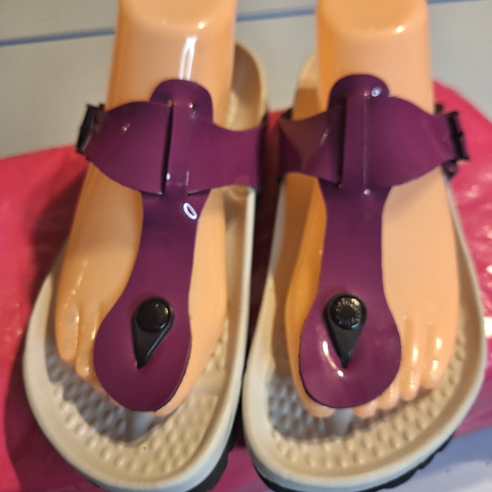 Birkenstock Betula Patent Leather Thong Women's Sandals. Size 39 L 8 - Picture 3 of 8